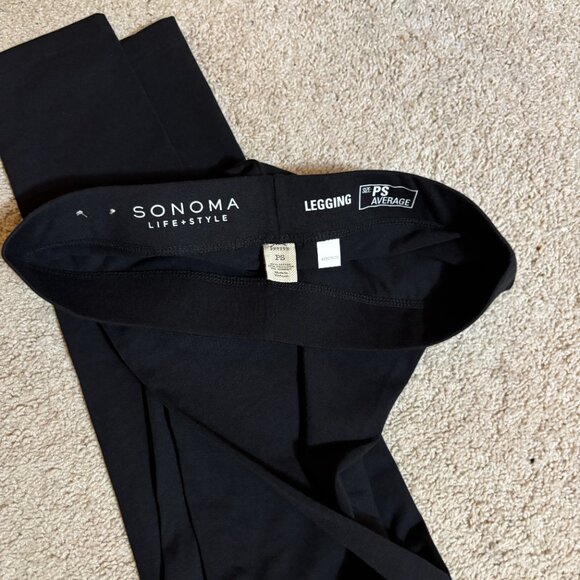 Sonoma Life+Style Ladies PS Average Lightweight Black Leggings NWOT - Picture 3 of 3